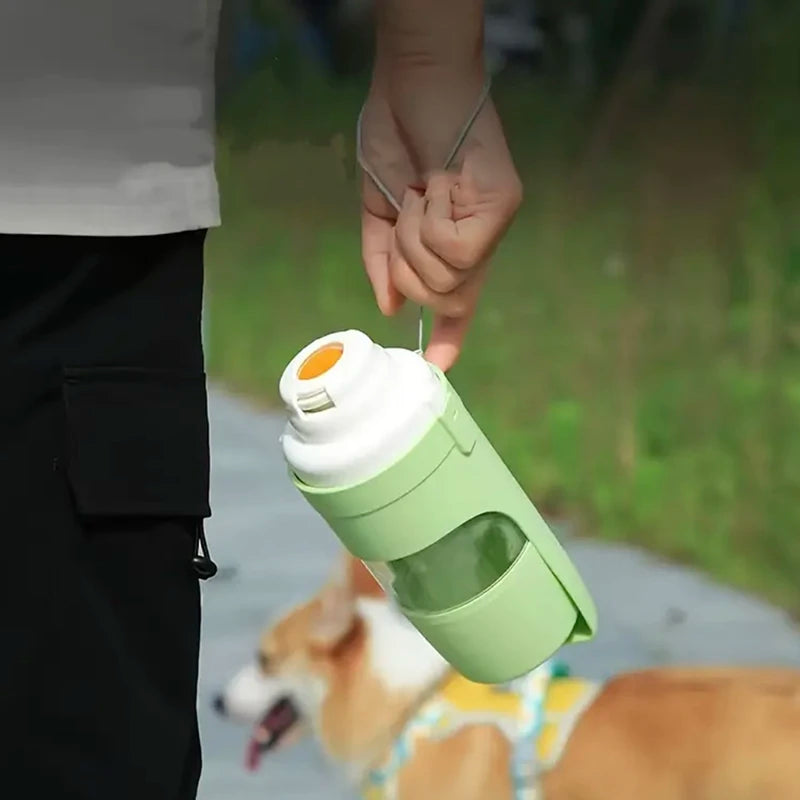 Gourde de Voyage pour Animaux — 2 en 1 Eau & Croquettes