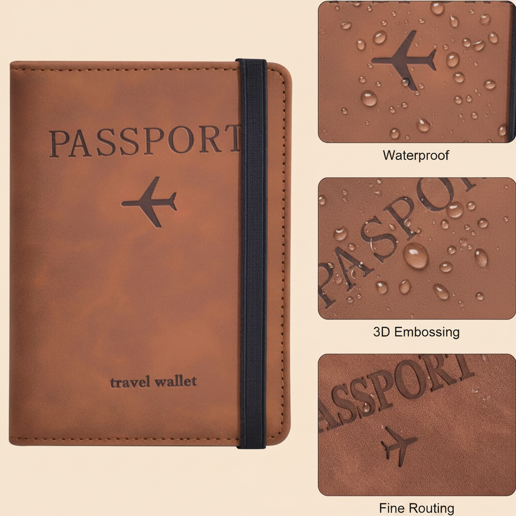 Porte-Passeport RFID Cuir Vegan