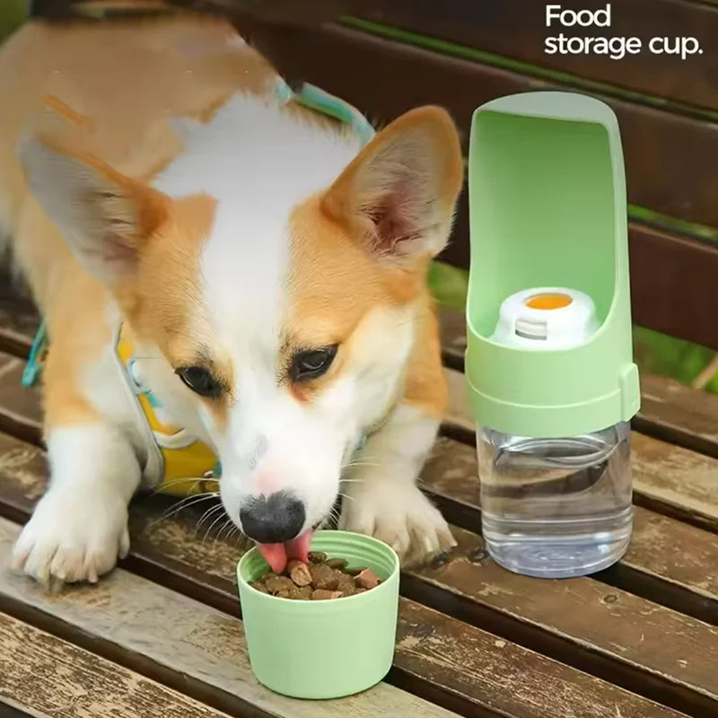Gourde de Voyage pour Animaux — 2 en 1 Eau & Croquettes
