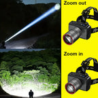 Lampe Frontale Rechargeable USB - Zoom Télescopique & Capteur de Mouvement
