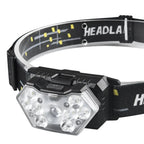 Lampe Frontale 9 LED Rechargeable - 2000 Lumens & Capteur de Mouvement