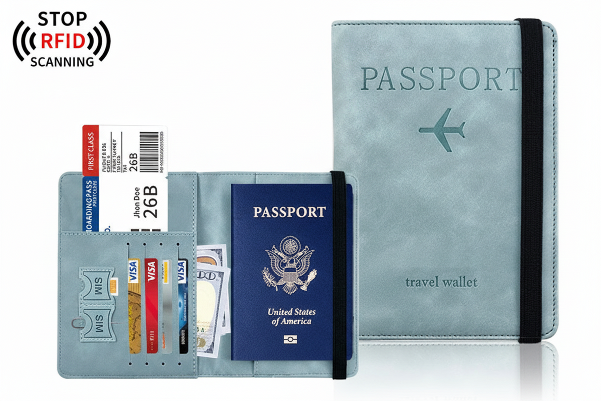 Porte-Passeport RFID Cuir Vegan