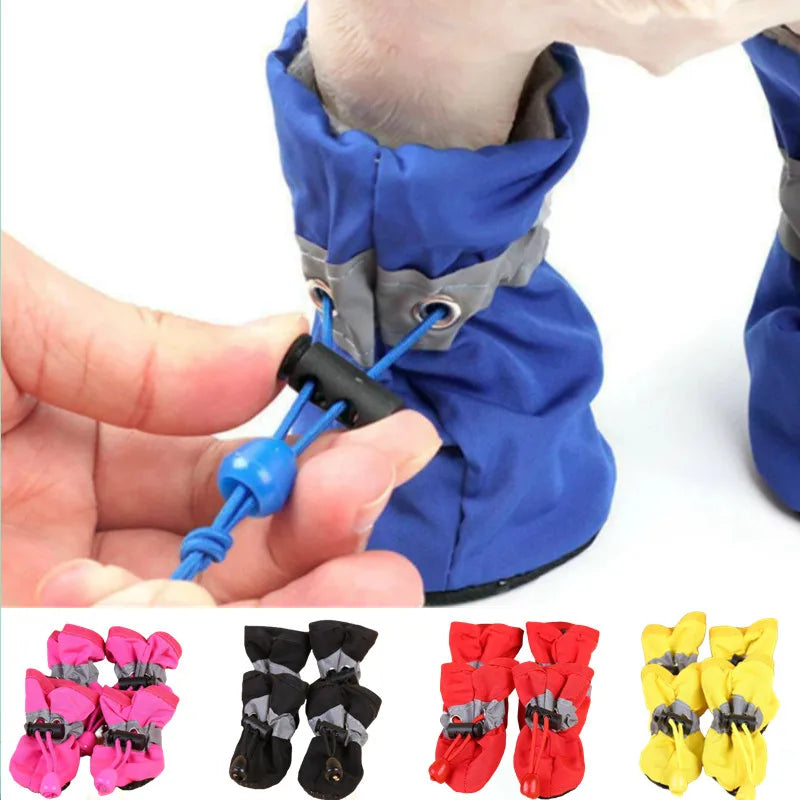 Bottines Anti-Dérapantes pour Chien - Lot de 4 Protège-Pattes Imperméables