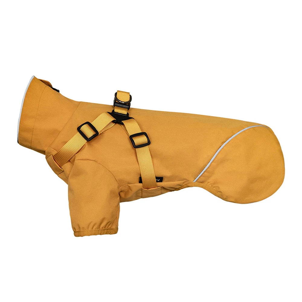 Manteau Chien Imperméable Léger avec Harnais Intégré - Bandes Réfléchissantes
