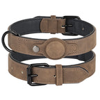 Collier pour Chien en Cuir PU - Anti-Perte avec Porte-Médaille, Réglable