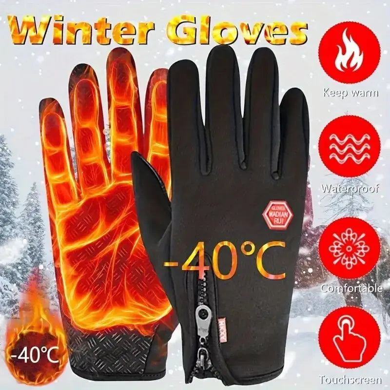 Gants Chauffants Tactiles Imperméables - Randonnée & Sports d'Hiver