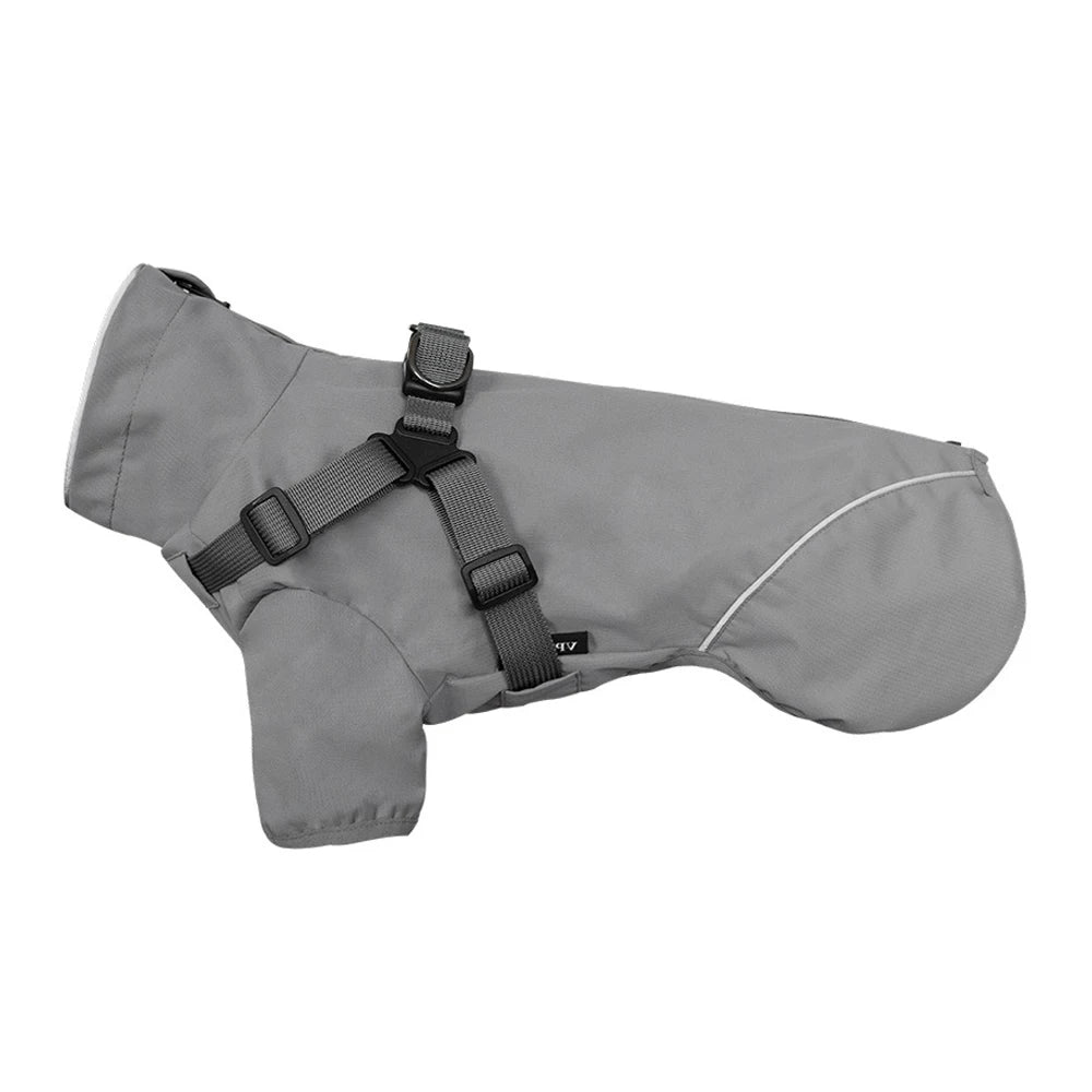 Manteau Chien Imperméable Léger avec Harnais Intégré - Bandes Réfléchissantes