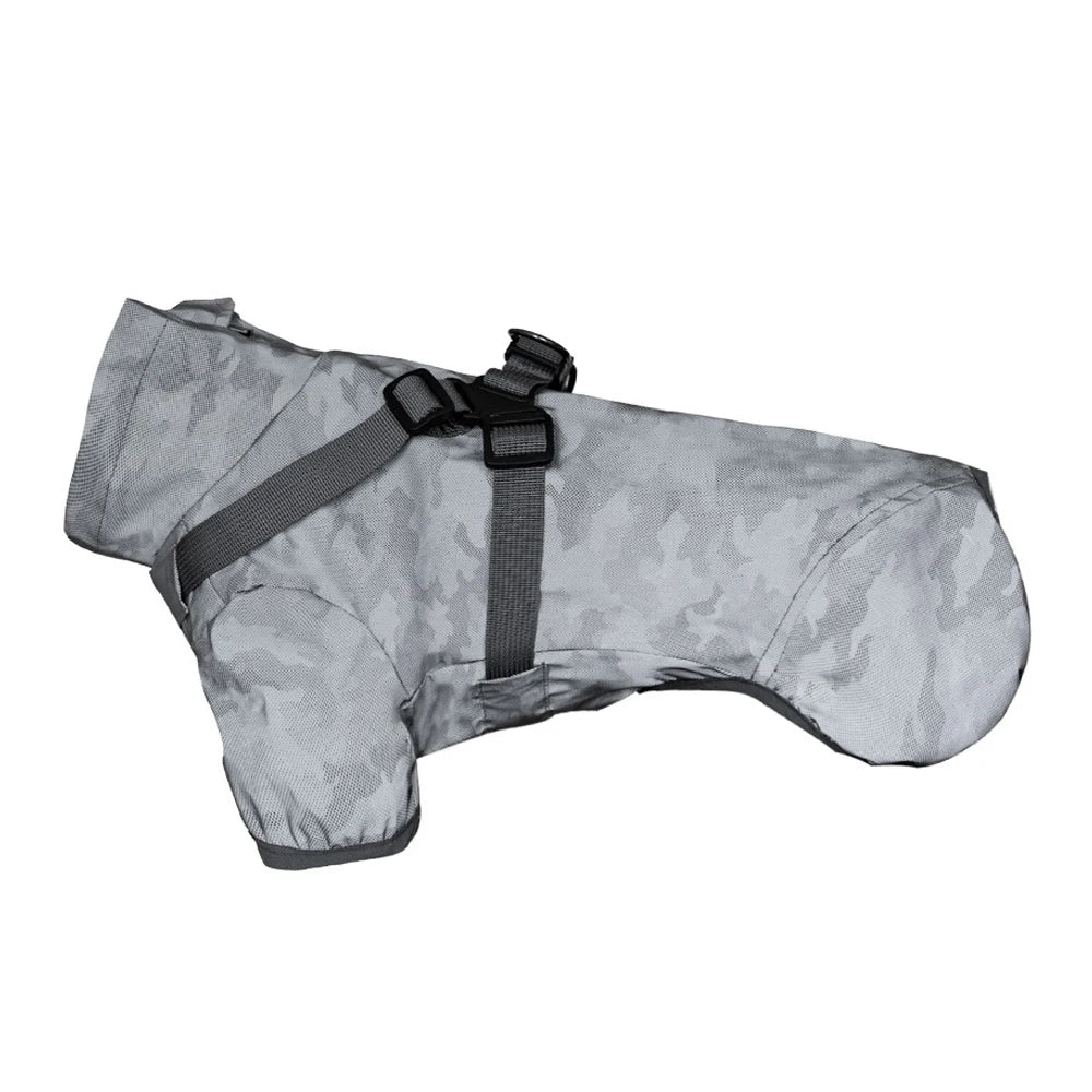 Manteau Chien Imperméable Léger avec Harnais Intégré - Bandes Réfléchissantes