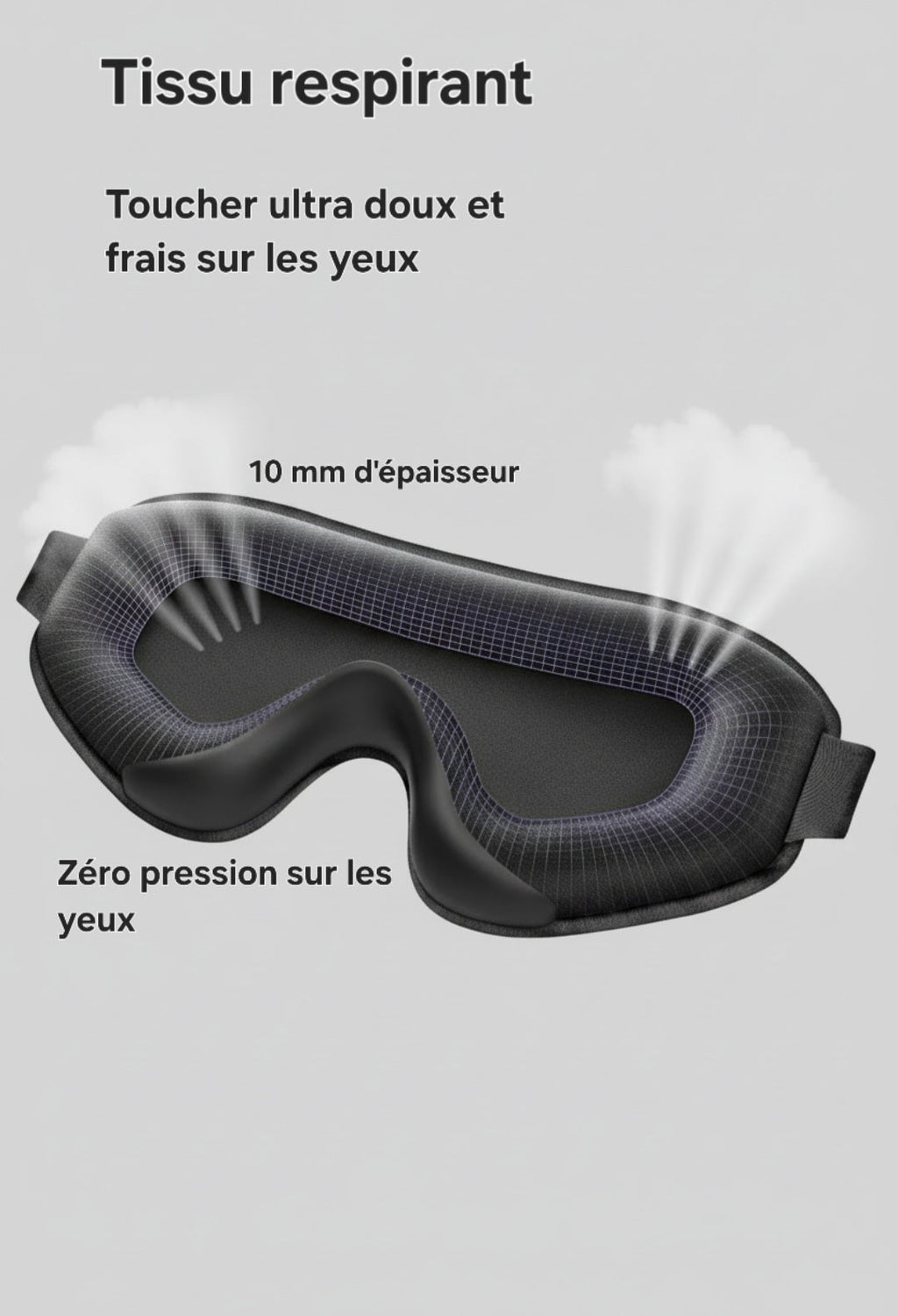 Masque de Sommeil Ajustable — Respirant & Confortable