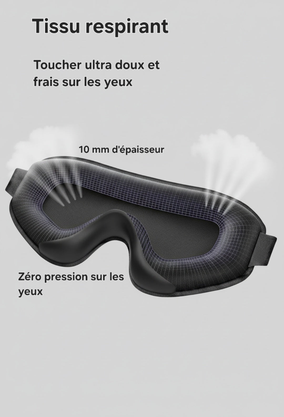 Masque de Sommeil Ajustable — Respirant & Confortable