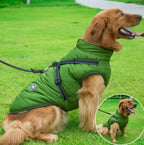 Manteau Chien Imperméable Doublé Polaire avec Harnais Intégré - Bandes Réfléchissantes