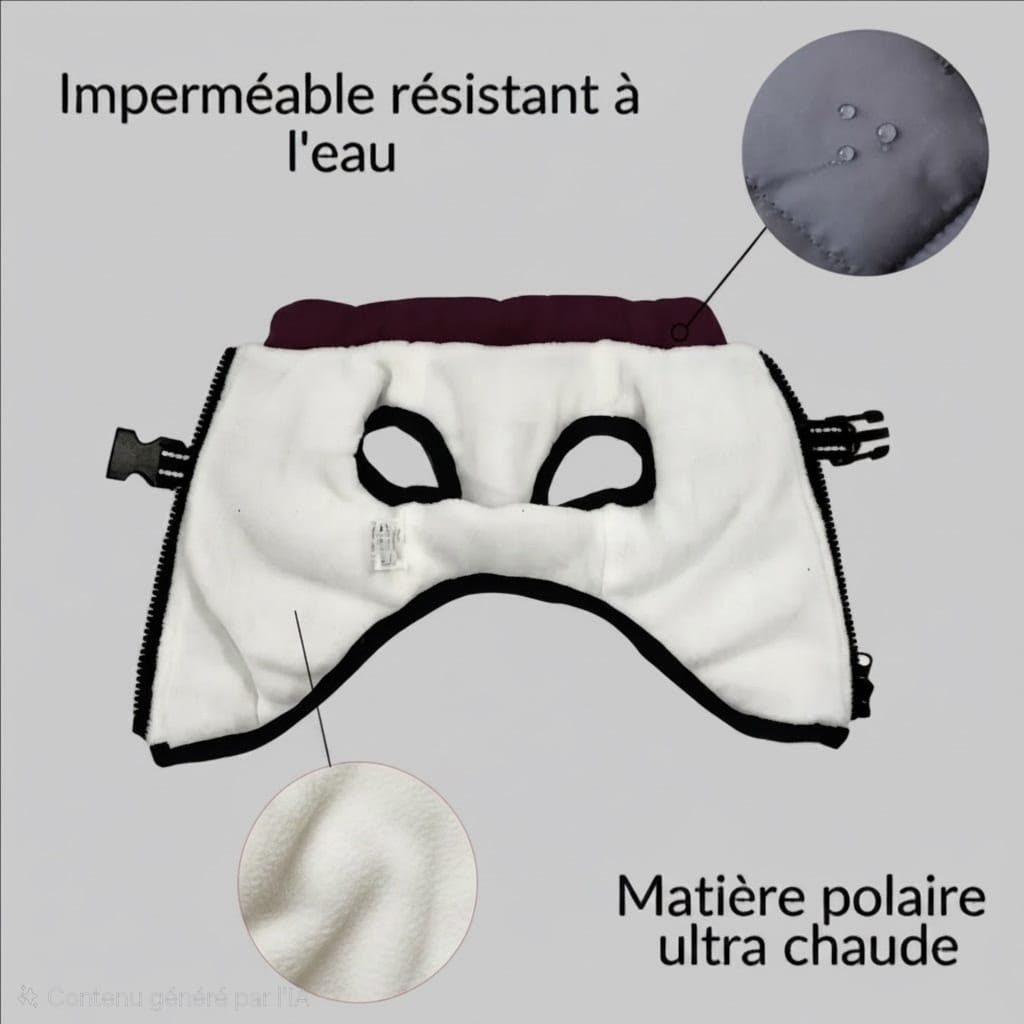 Manteau Chien Imperméable Doublé Polaire avec Harnais Intégré - Bandes Réfléchissantes