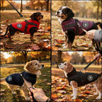 Manteau Chien Imperméable Doublé Polaire avec Harnais Intégré - Bandes Réfléchissantes