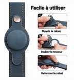 Collier pour Chien en Cuir PU - Anti-Perte avec Porte-Médaille, Réglable